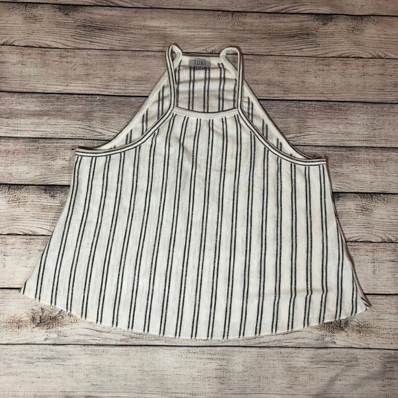 Tobi Black and White Stripped Halter Top Size S - Picture 1 of 7